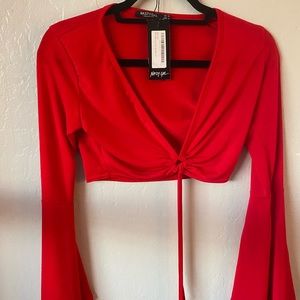 Red nasty gal crop top